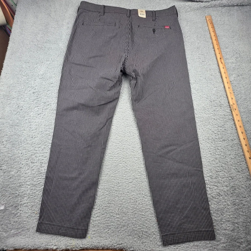 Levi's XX Chino Pants Men 38x30 Black White Gingham Standard Taper Stretch